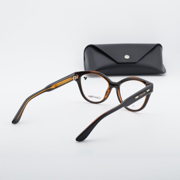 Calvin Klein CK23541 008 Cat Eye Eyeglasses 53mm - Black/Brown